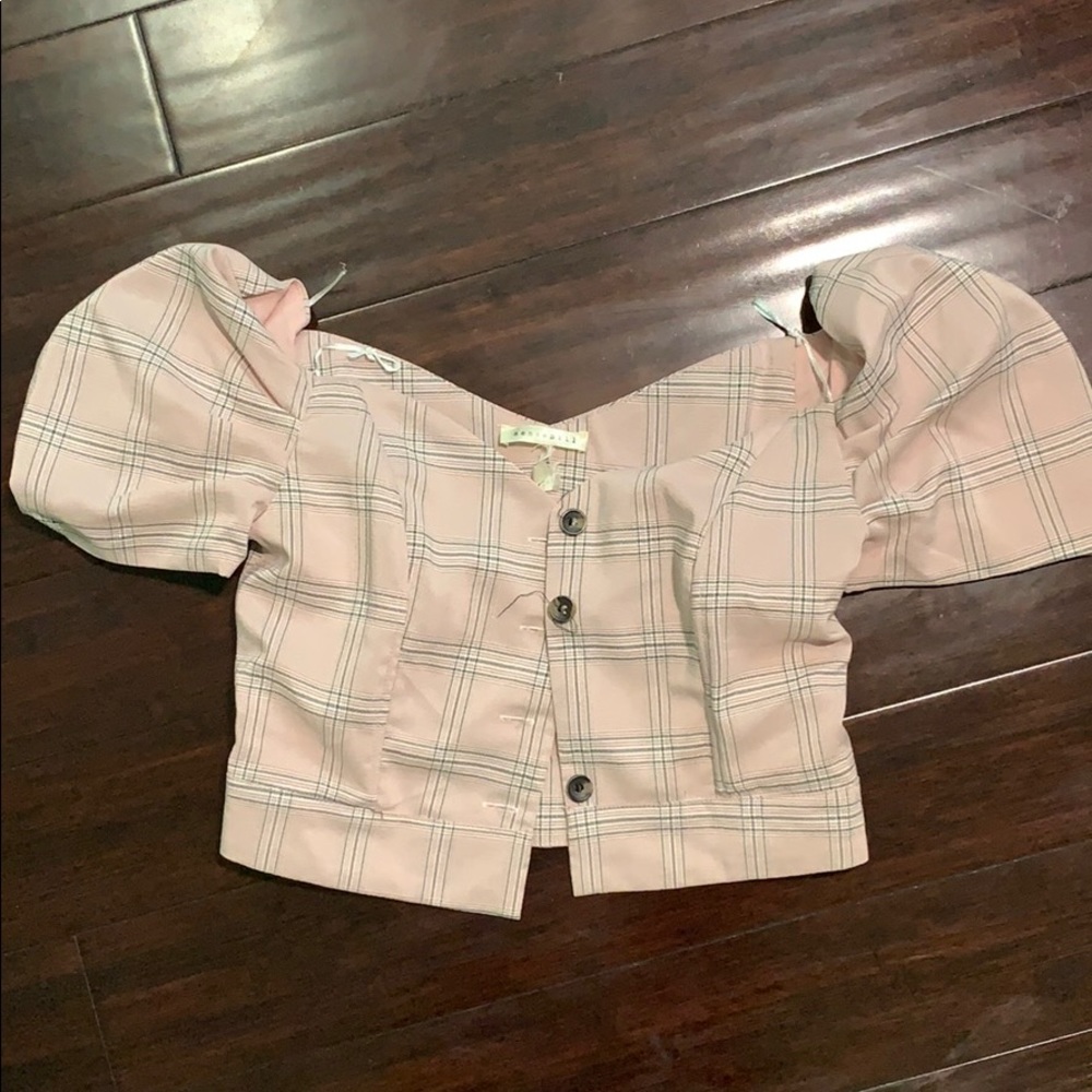 Off the shoulder pink top